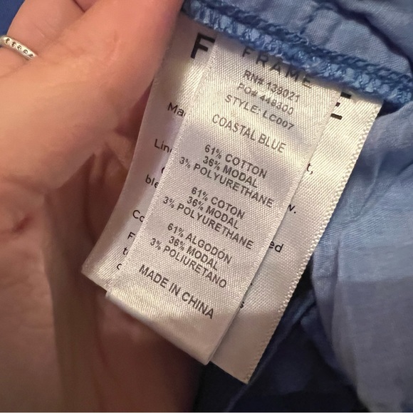 FRAME Le Cutoff Short in Coastal Blue - Picture 6 of 6